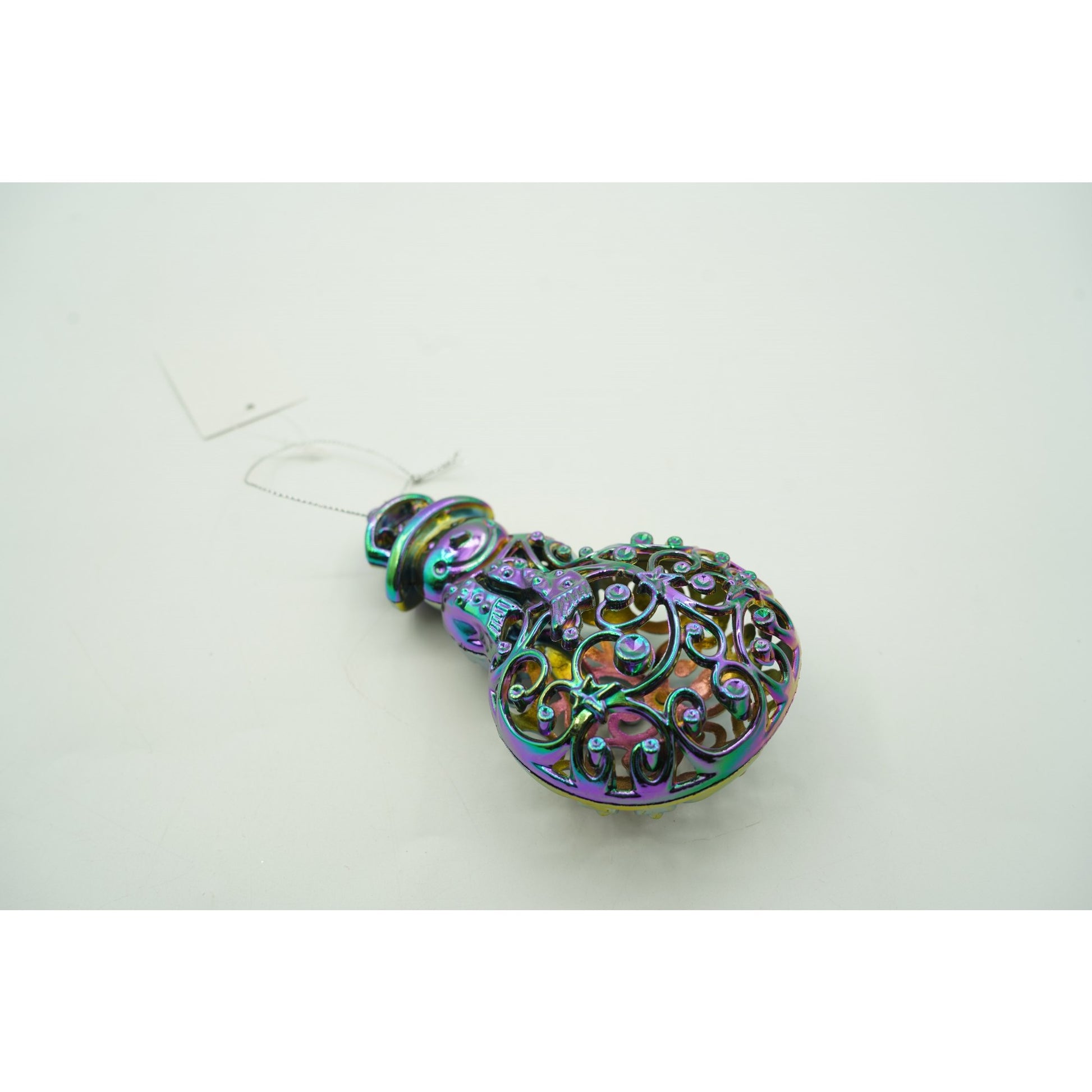 Ornament brad de Craciun, Iridescent, in forma de Om de zapada, 8 cm x 13 cm, Plastic, Flippy-3