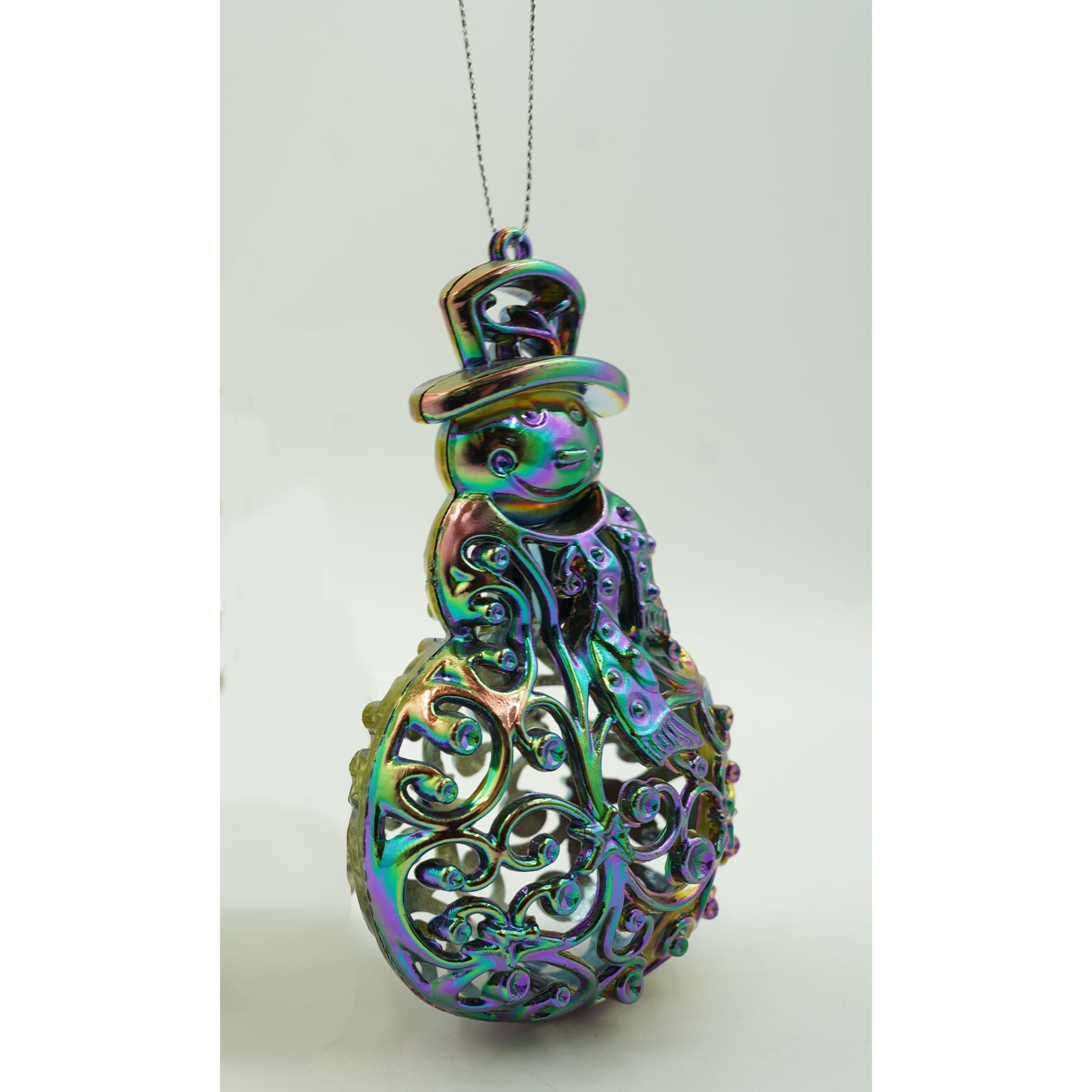 Ornament brad de Craciun, Iridescent, in forma de Om de zapada, 8 cm x 13 cm, Plastic, Flippy-4