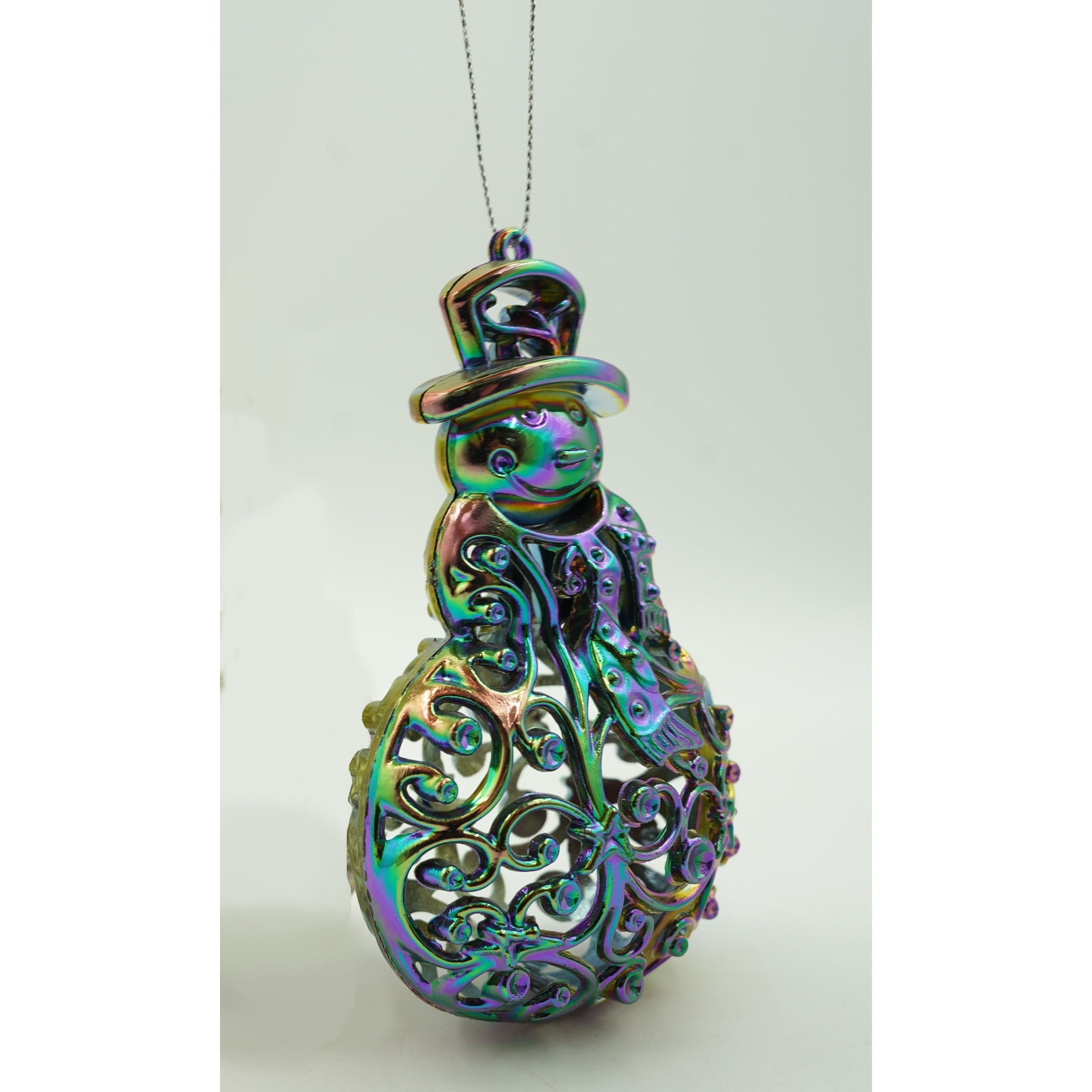 Ornament brad de Craciun, Iridescent, in forma de Om de zapada, 8 cm x 13 cm, Plastic, Flippy-4