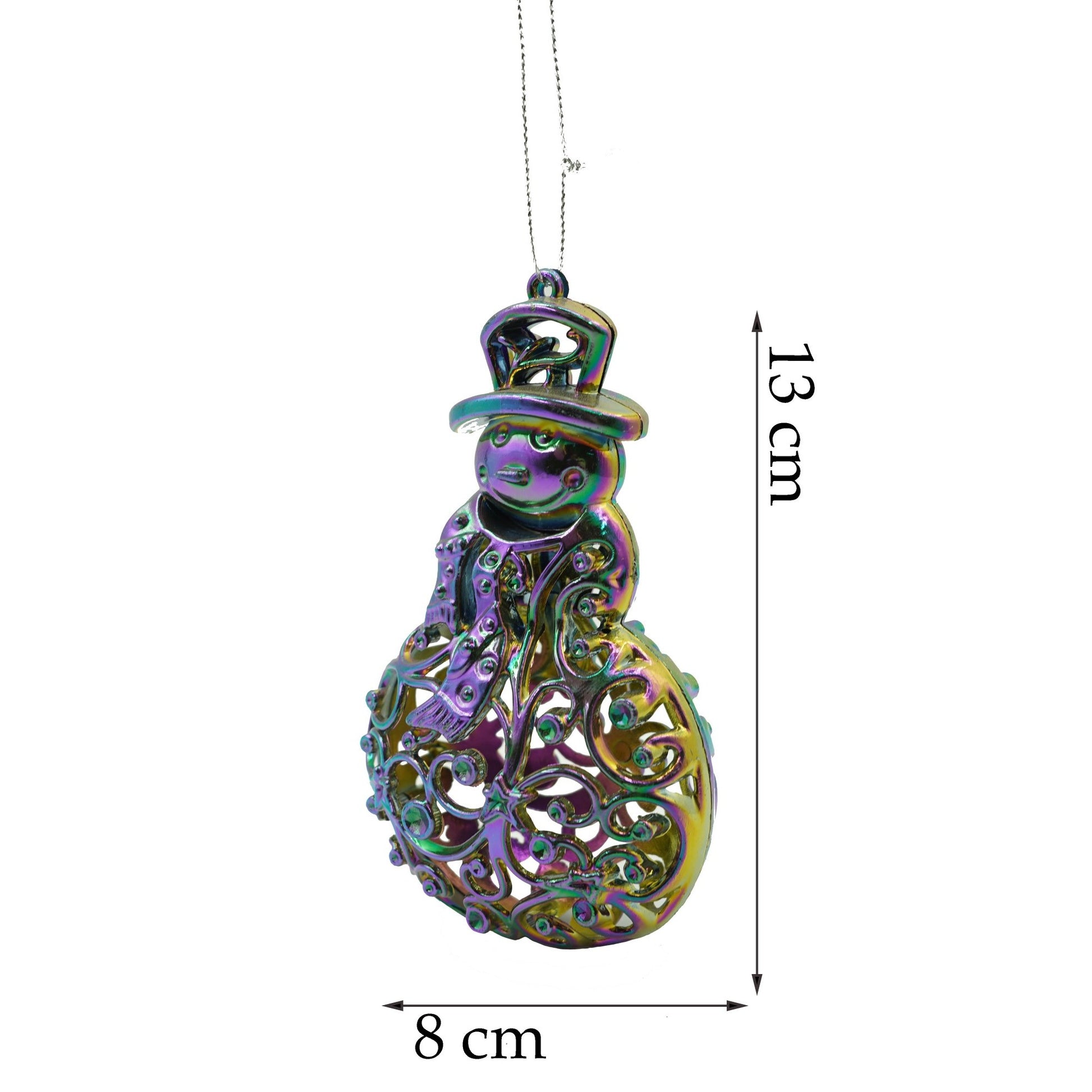 Ornament brad de Craciun, Iridescent, in forma de Om de zapada, 8 cm x 13 cm, Plastic, Flippy-5