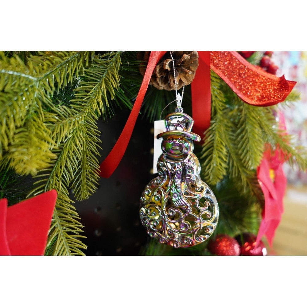 Ornament brad de Craciun, Iridescent, in forma de Om de zapada, 8 cm x 13 cm, Plastic, Flippy-6