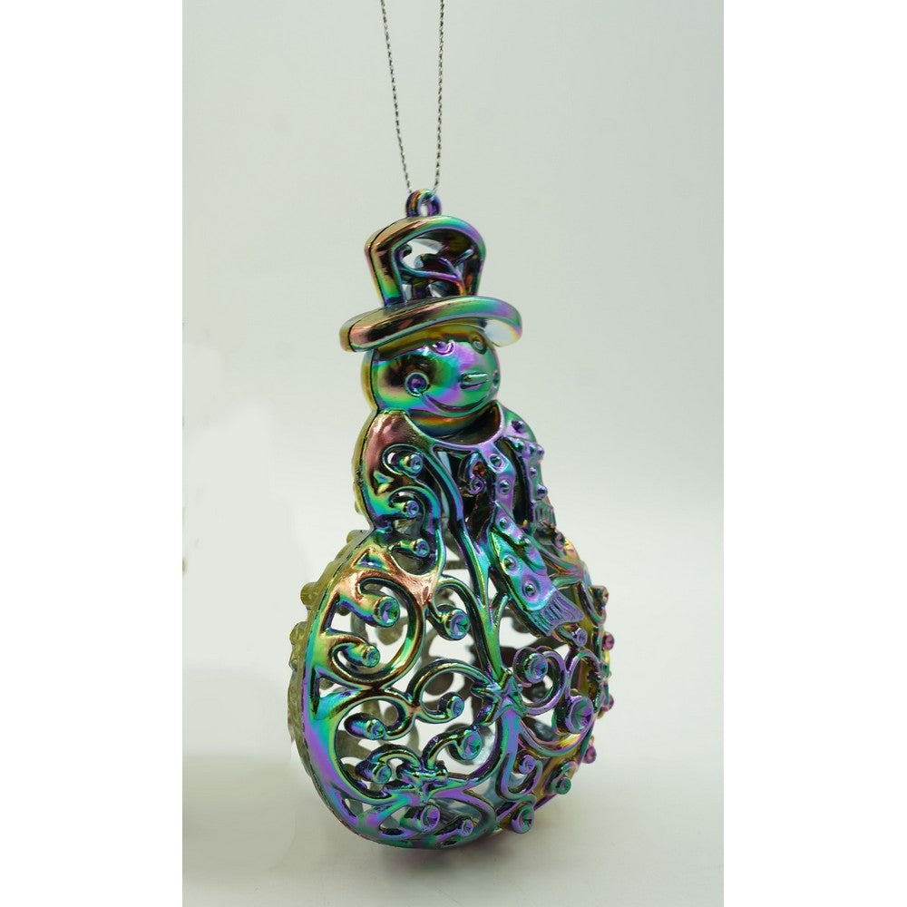 Ornament brad de Craciun, Iridescent, in forma de Om de zapada, 8 cm x 13 cm, Plastic, Flippy-9
