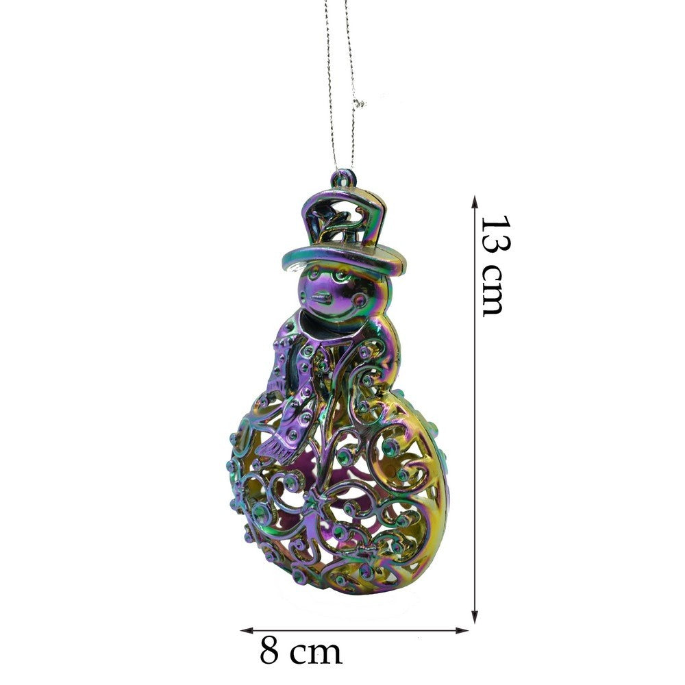 Ornament brad de Craciun, Iridescent, in forma de Om de zapada, 8 cm x 13 cm, Plastic, Flippy-10