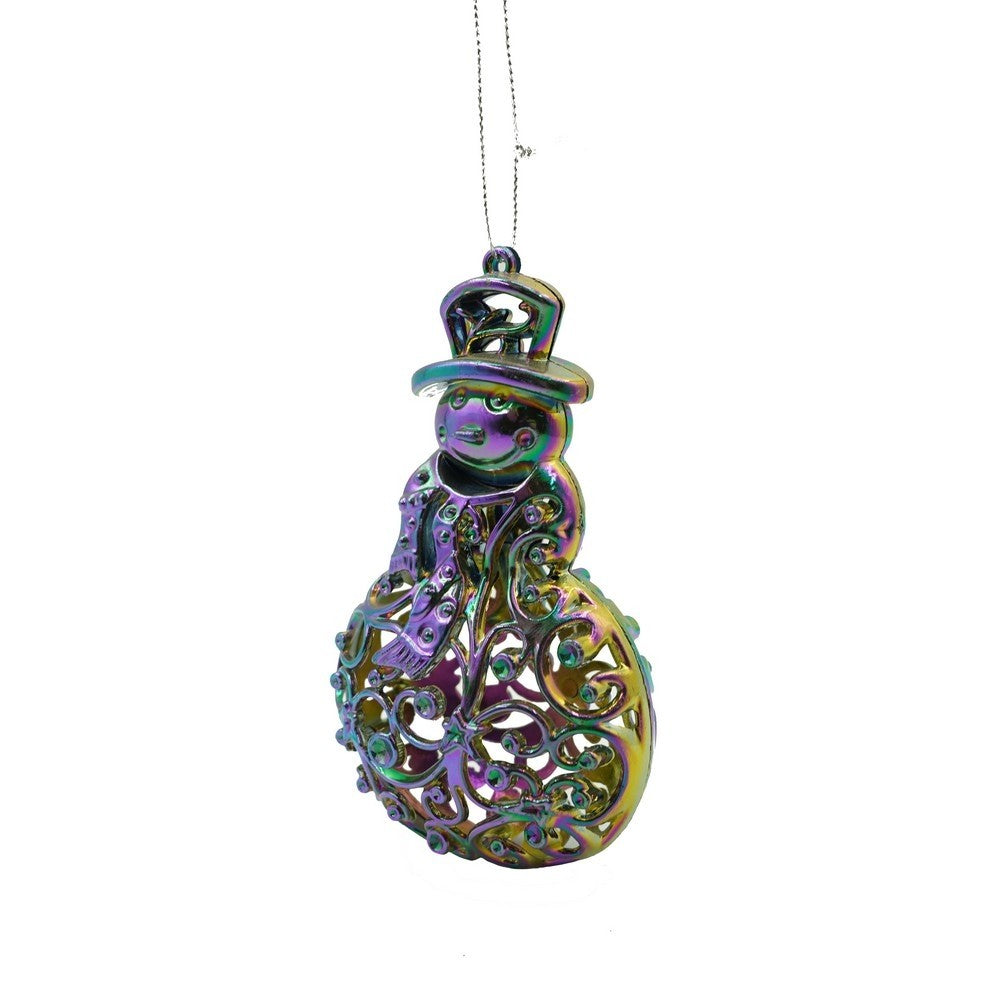 Ornament brad de Craciun, Iridescent, in forma de Om de zapada, 8 cm x 13 cm, Plastic, Flippy-0
