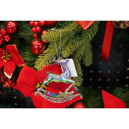 Ornament brad de Craciun, Iridescent, in forma de Ren, 11 cm x 11 cm, Plastic, Flippy-2