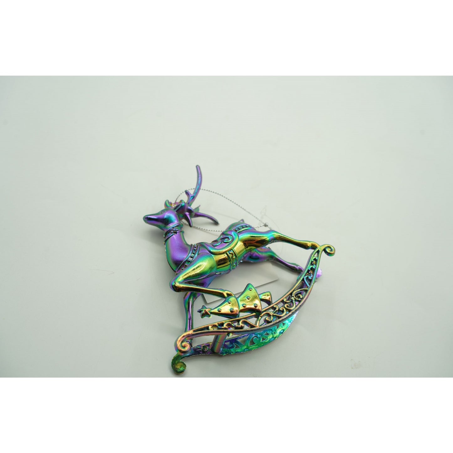 Ornament brad de Craciun, Iridescent, in forma de Ren, 11 cm x 11 cm, Plastic, Flippy-3