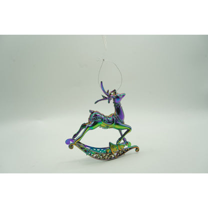 Ornament brad de Craciun, Iridescent, in forma de Ren, 11 cm x 11 cm, Plastic, Flippy-4
