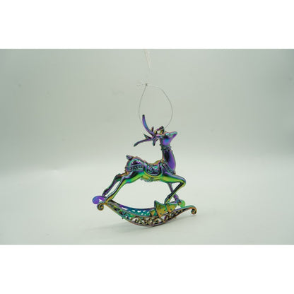 Ornament brad de Craciun, Iridescent, in forma de Ren, 11 cm x 11 cm, Plastic, Flippy-9
