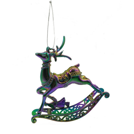 Ornament brad de Craciun, Iridescent, in forma de Ren, 11 cm x 11 cm, Plastic, Flippy-0