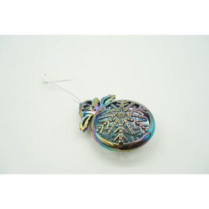 Ornament brad de Craciun, Iridescent, Rotund, 8 cm x 11 cm, Plastic, Flippy-3