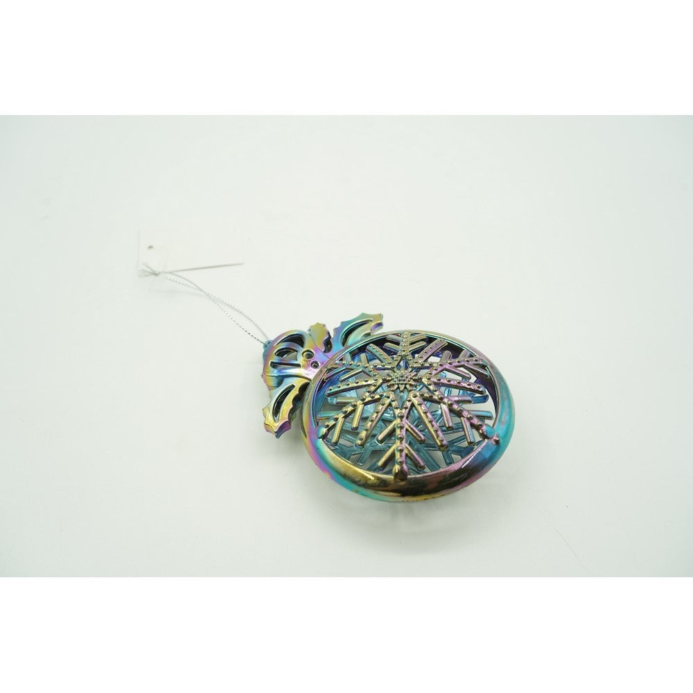 Ornament brad de Craciun, Iridescent, Rotund, 8 cm x 11 cm, Plastic, Flippy-8