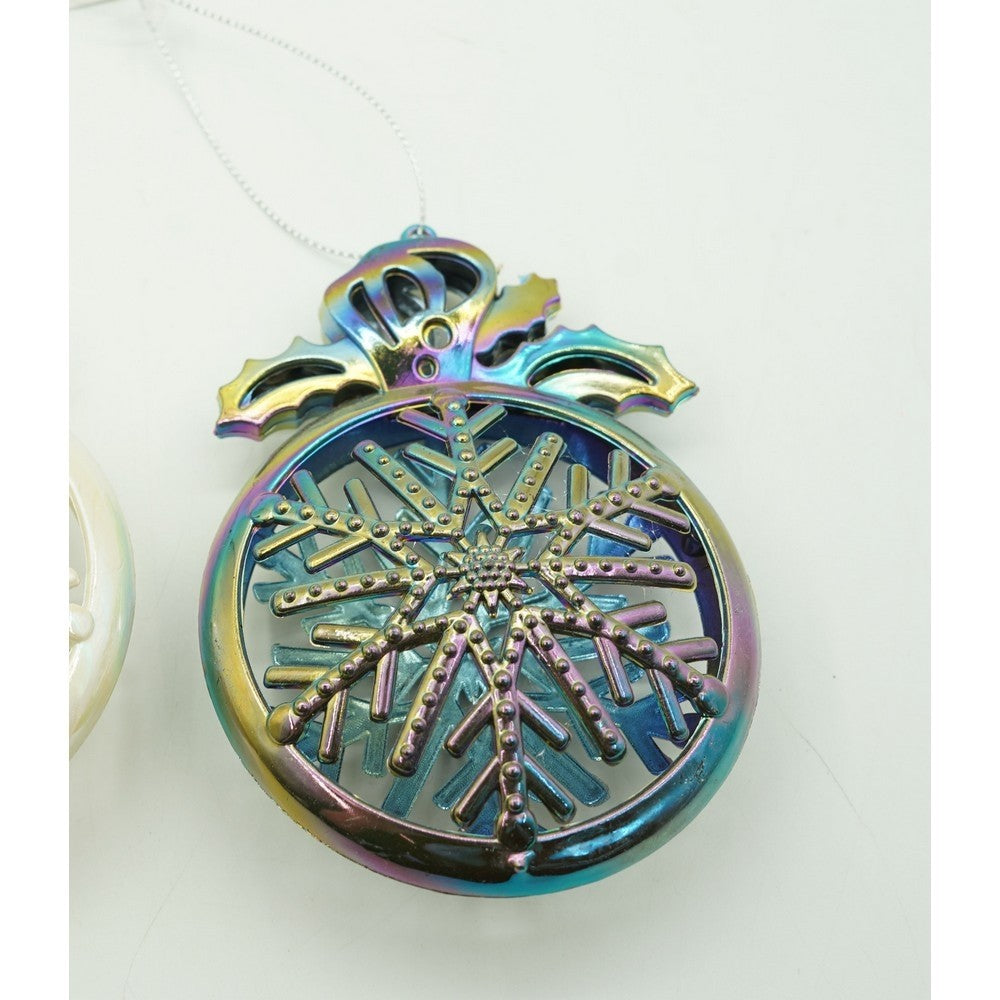 Ornament brad de Craciun, Iridescent, Rotund, 8 cm x 11 cm, Plastic, Flippy-9