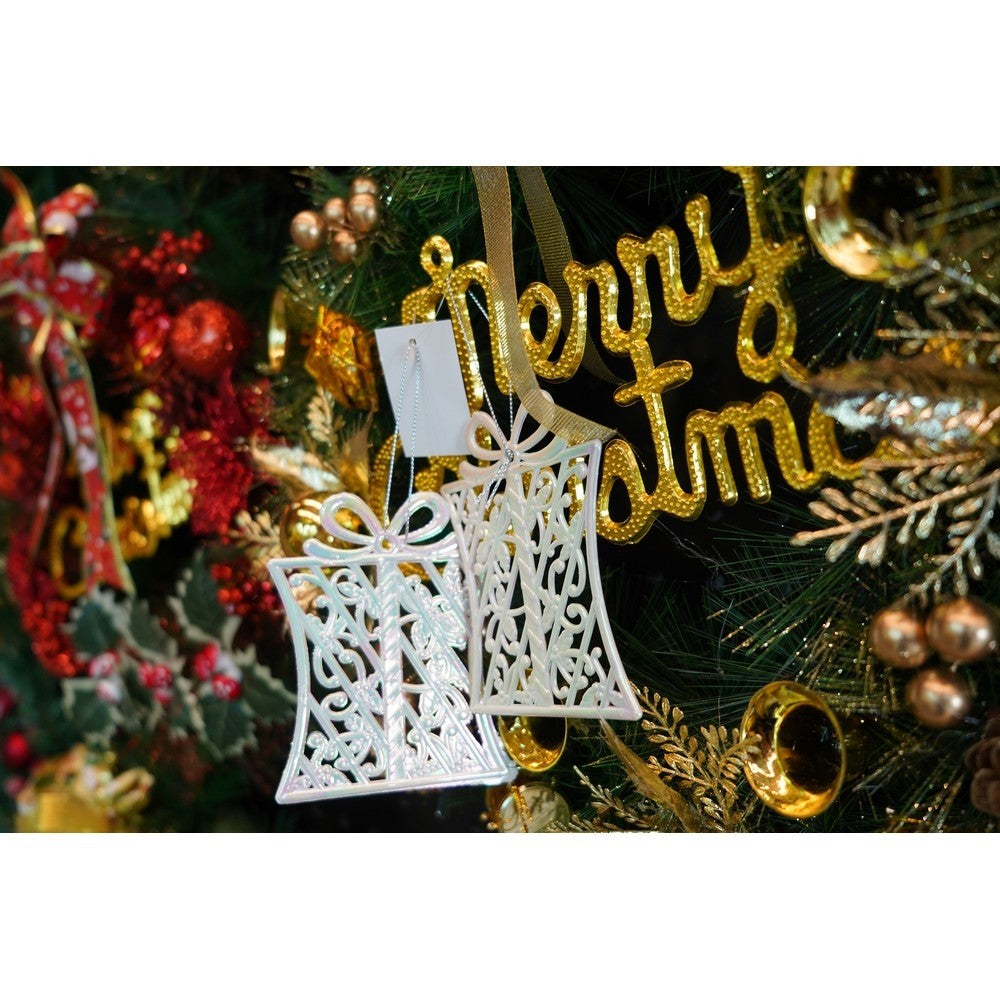 Ornament brad de Craciun, Perlat, in forma de Cadou, 9 cm x 11 cm, Plastic, Flippy-7