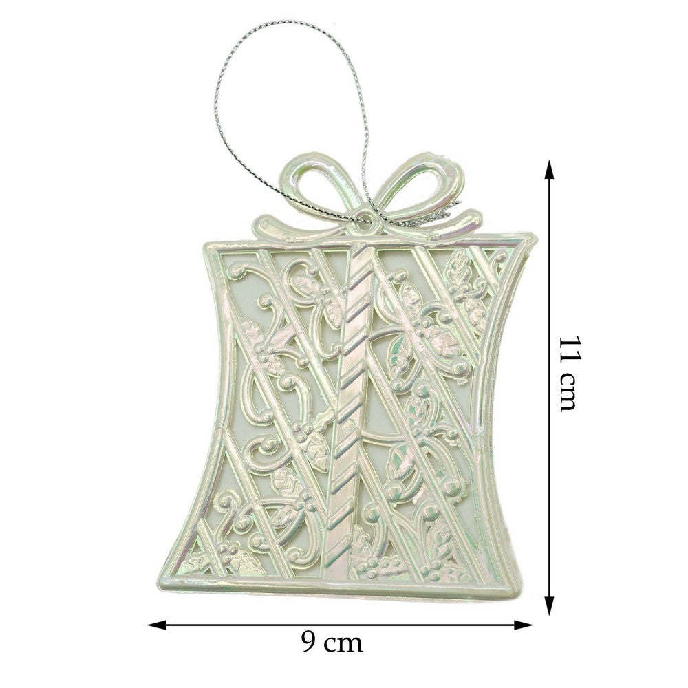 Ornament brad de Craciun, Perlat, in forma de Cadou, 9 cm x 11 cm, Plastic, Flippy-10