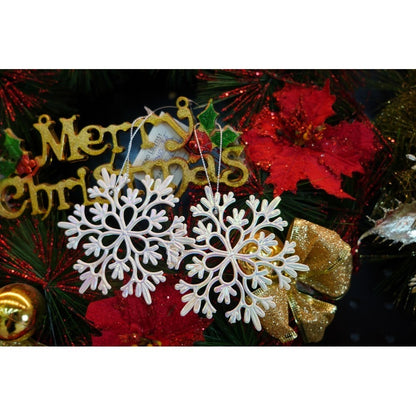 Ornament brad de Craciun, Perlat, in forma de Fulg de nea, 10 cm x 10 cm, Plastic, Flippy-7