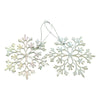 Ornament brad de Craciun, Perlat, in forma de Fulg de nea, 10 cm x 10 cm, Plastic, Flippy-0