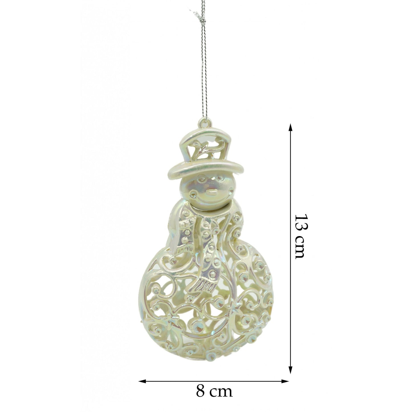 Ornament brad de Craciun, Perlat, in forma de Om de zapada, 8 cm x 13 cm, Plastic, Flippy-5