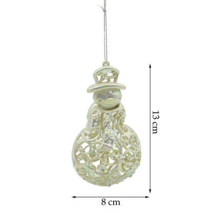 Ornament brad de Craciun, Perlat, in forma de Om de zapada, 8 cm x 13 cm, Plastic, Flippy-10