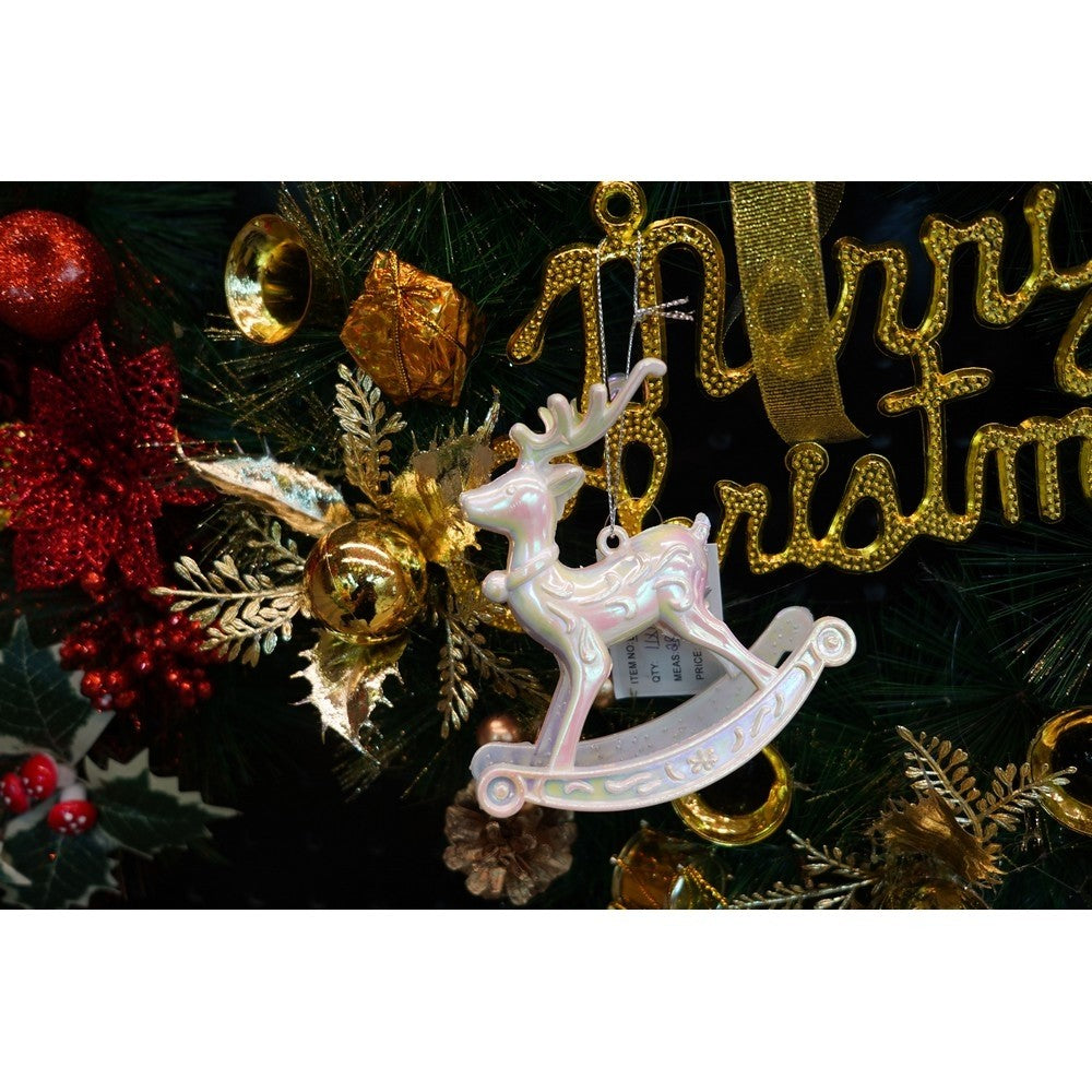 Ornament brad de Craciun, Perlat, in forma de Ren, 11 cm x 11 cm, Plastic, Flippy-6