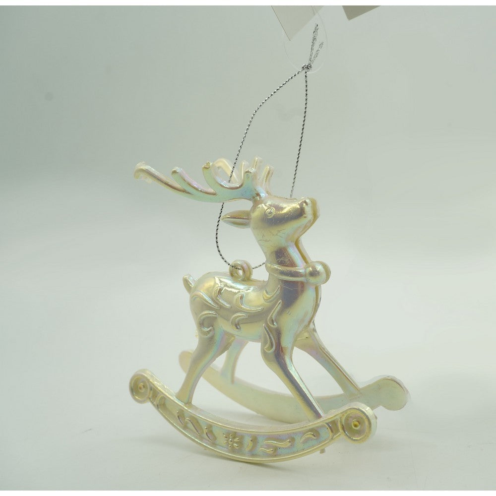 Ornament brad de Craciun, Perlat, in forma de Ren, 11 cm x 11 cm, Plastic, Flippy-8
