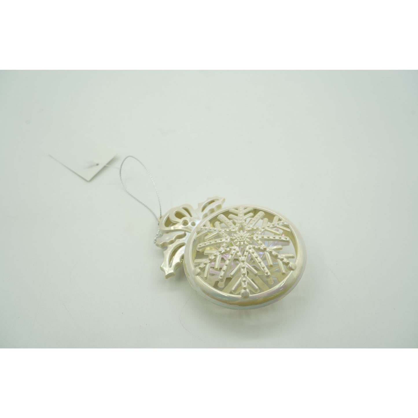 Ornament brad de Craciun, Perlat, Rotund, 8 cm x 11 cm, Plastic, Flippy-4