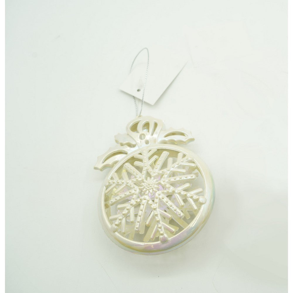 Ornament brad de Craciun, Perlat, Rotund, 8 cm x 11 cm, Plastic, Flippy-8