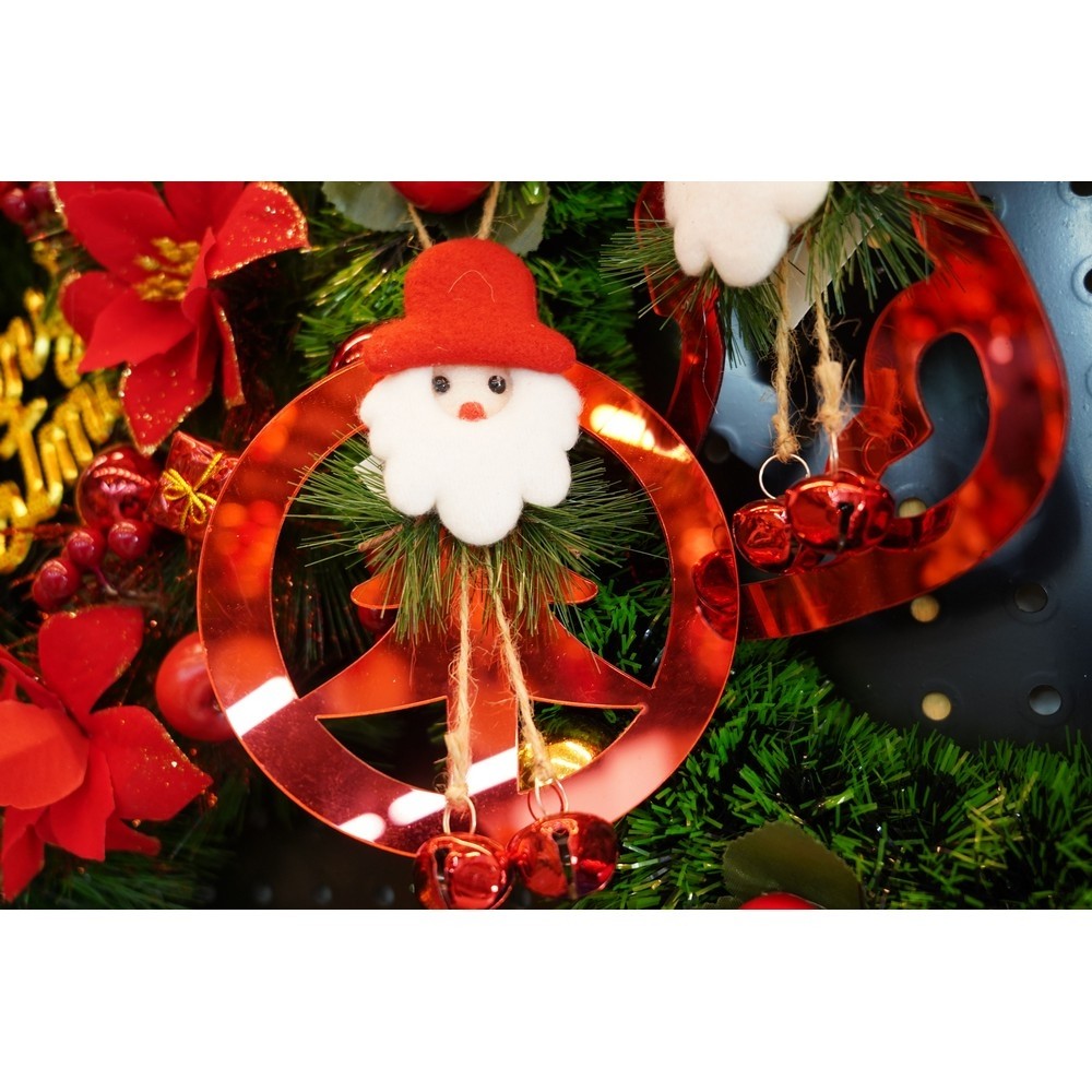 Ornament brad, Flippy, Brad cu clopotei, Rosu, Lucios, 15*20CM, Acril, Interior/ Exterior-6