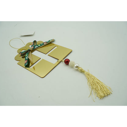 Ornament brad, Flippy, Cadou, Auriu, Lucios, 16*28CM, Acril, Interior/ Exterior-4