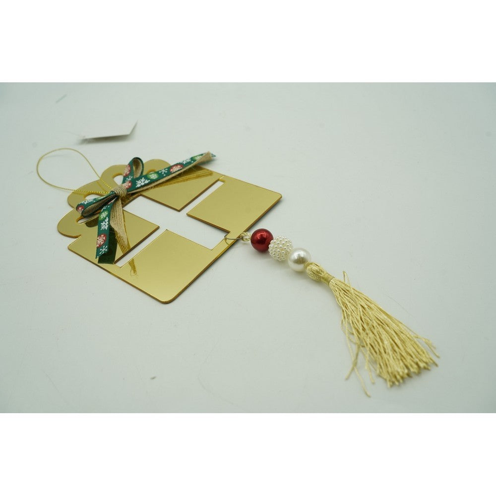 Ornament brad, Flippy, Cadou, Auriu, Lucios, 16*28CM, Acril, Interior/ Exterior-9