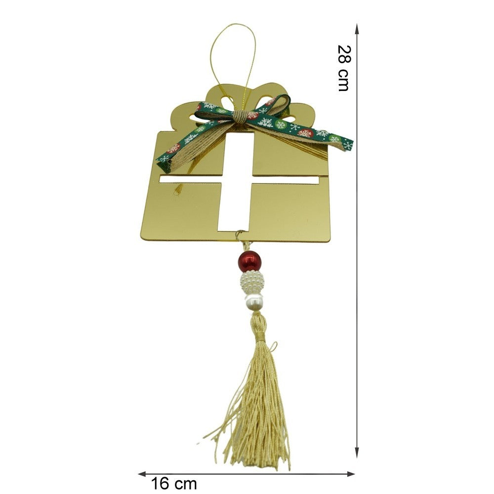 Ornament brad, Flippy, Cadou, Auriu, Lucios, 16*28CM, Acril, Interior/ Exterior-10