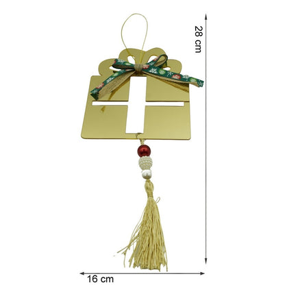 Ornament brad, Flippy, Cadou, Auriu, Lucios, 16*28CM, Acril, Interior/ Exterior-10