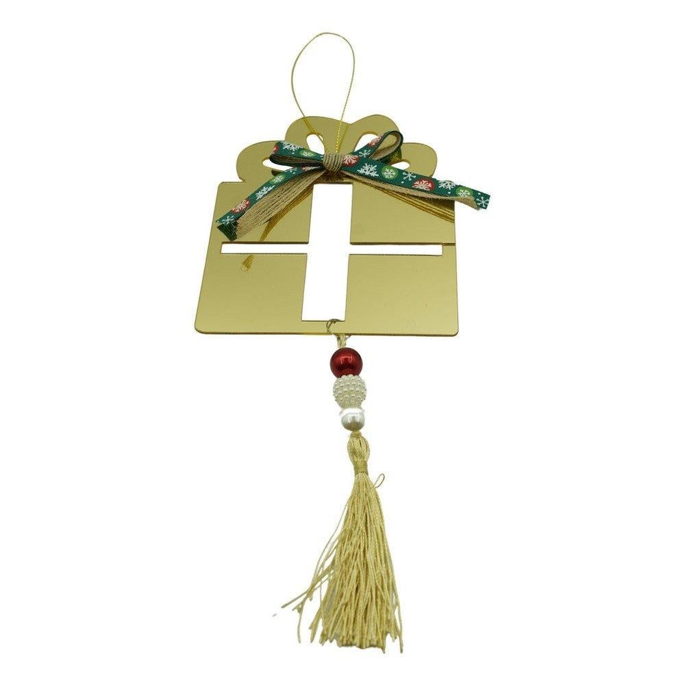 Ornament brad, Flippy, Cadou, Auriu, Lucios, 16*28CM, Acril, Interior/ Exterior-0