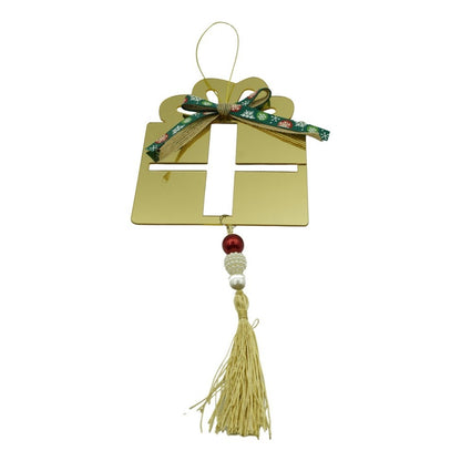 Ornament brad, Flippy, Cadou, Auriu, Lucios, 16*28CM, Acril, Interior/ Exterior-0