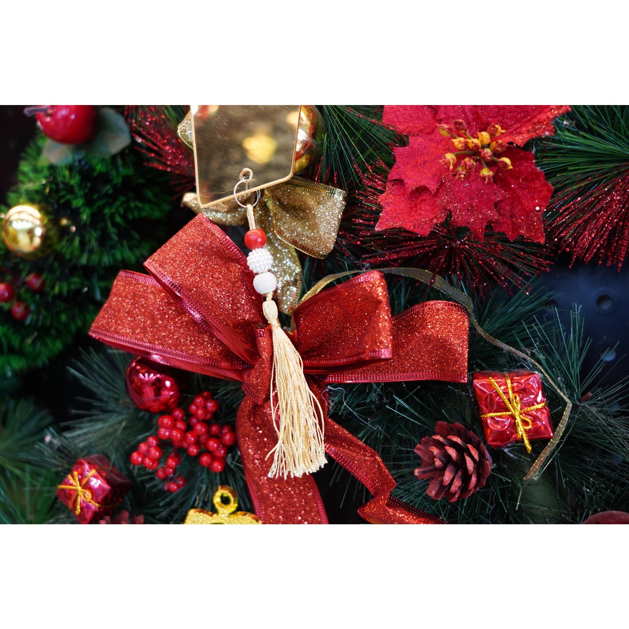 Ornament brad, Flippy, Cadou, Auriu, Lucios, 8*25CM, Acril, Interior/ Exterior-4
