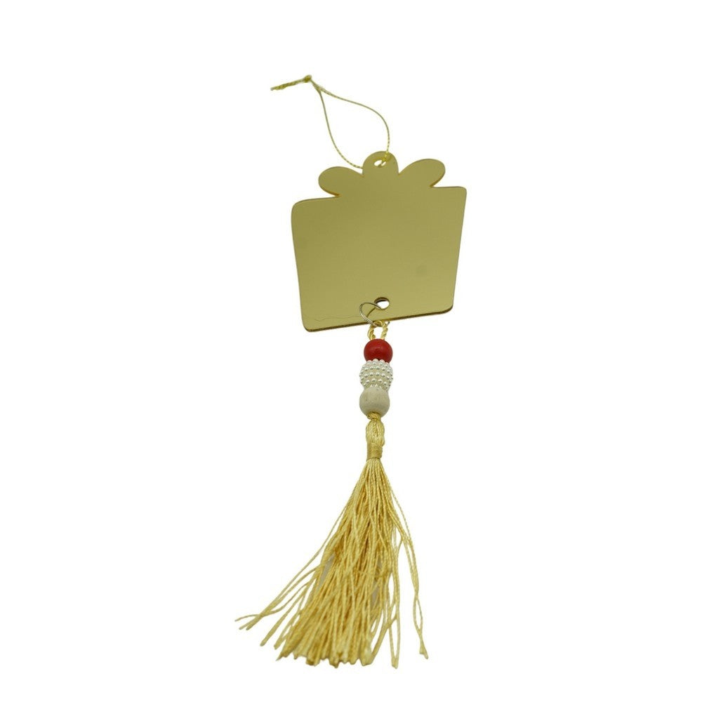 Ornament brad, Flippy, Cadou, Auriu, Lucios, 8*25CM, Acril, Interior/ Exterior-0