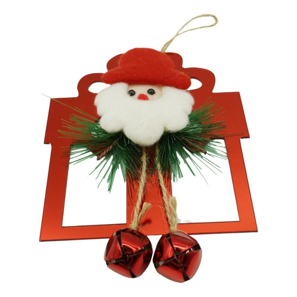 Ornament brad, Flippy, Cadou cu clopotei, Rosu, Lucios, 15*20CM, Acril, Interior/ Exterior-0