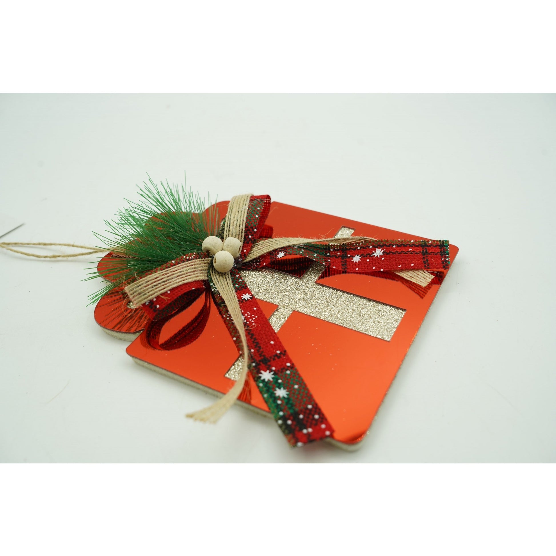 Ornament brad, Flippy, Cadou, Rosu, Lucios, 15*15CM, Acril, Interior/ Exterior-1