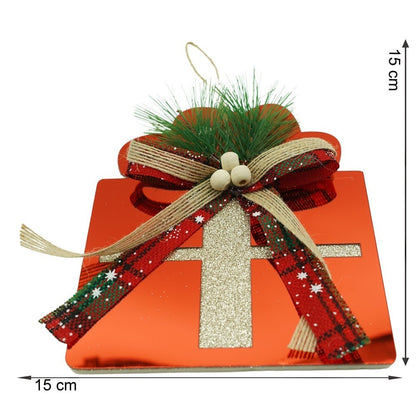 Ornament brad, Flippy, Cadou, Rosu, Lucios, 15*15CM, Acril, Interior/ Exterior-10