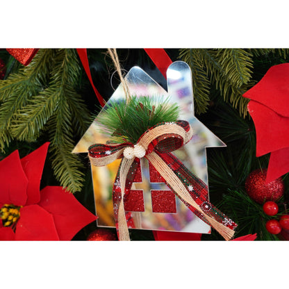 Ornament brad, Flippy, Casa, Argintiu, Lucios, 14*17CM, Acril, Interior/ Exterior-4