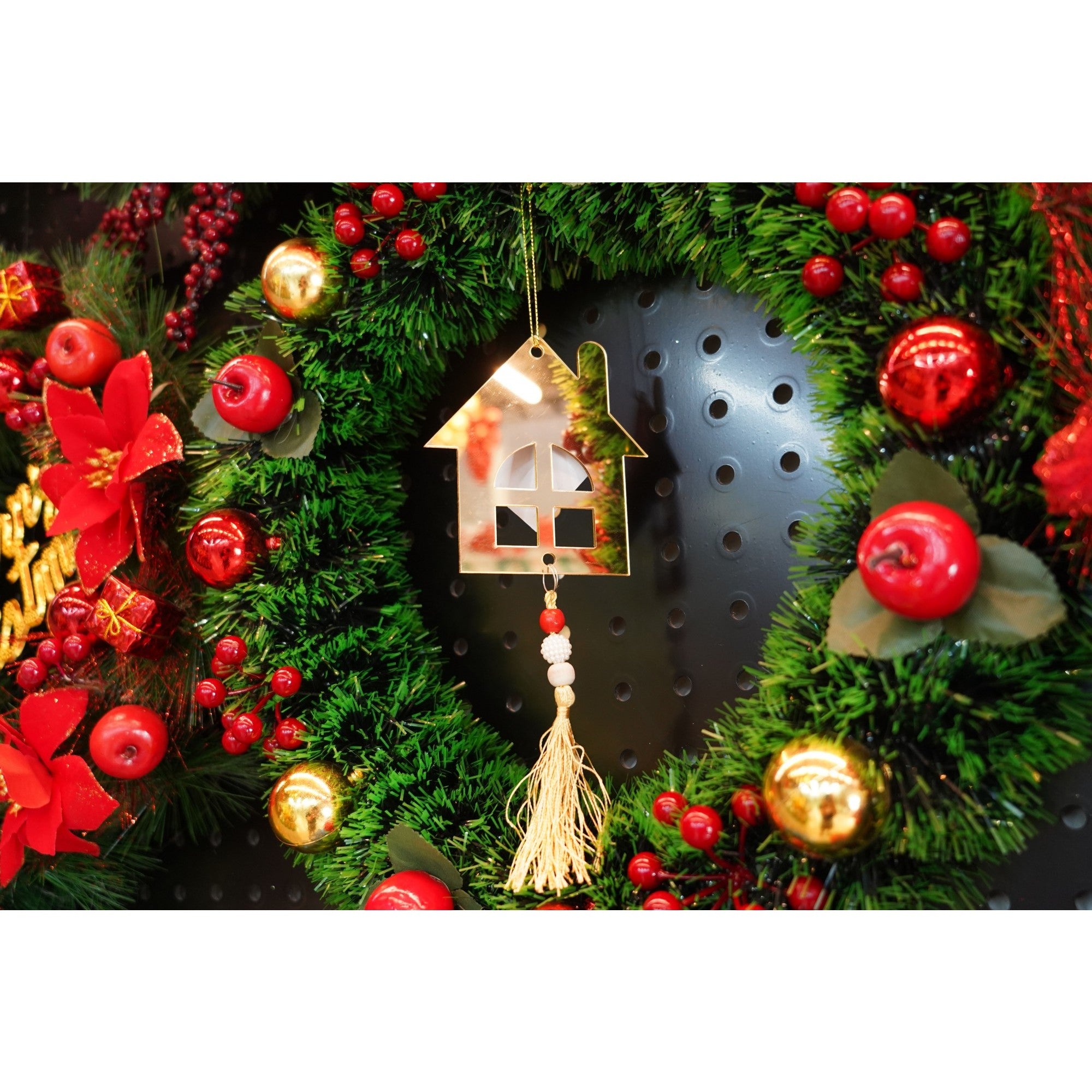 Ornament brad, Flippy, Casa, Auriu, Lucios, 10*25CM, Acril, Interior/ Exterior-1