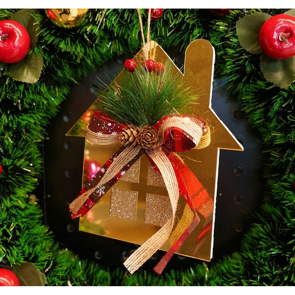 Ornament brad, Flippy, Casa, Auriu, Lucios, 16*17CM, Acril, Interior/ Exterior-6
