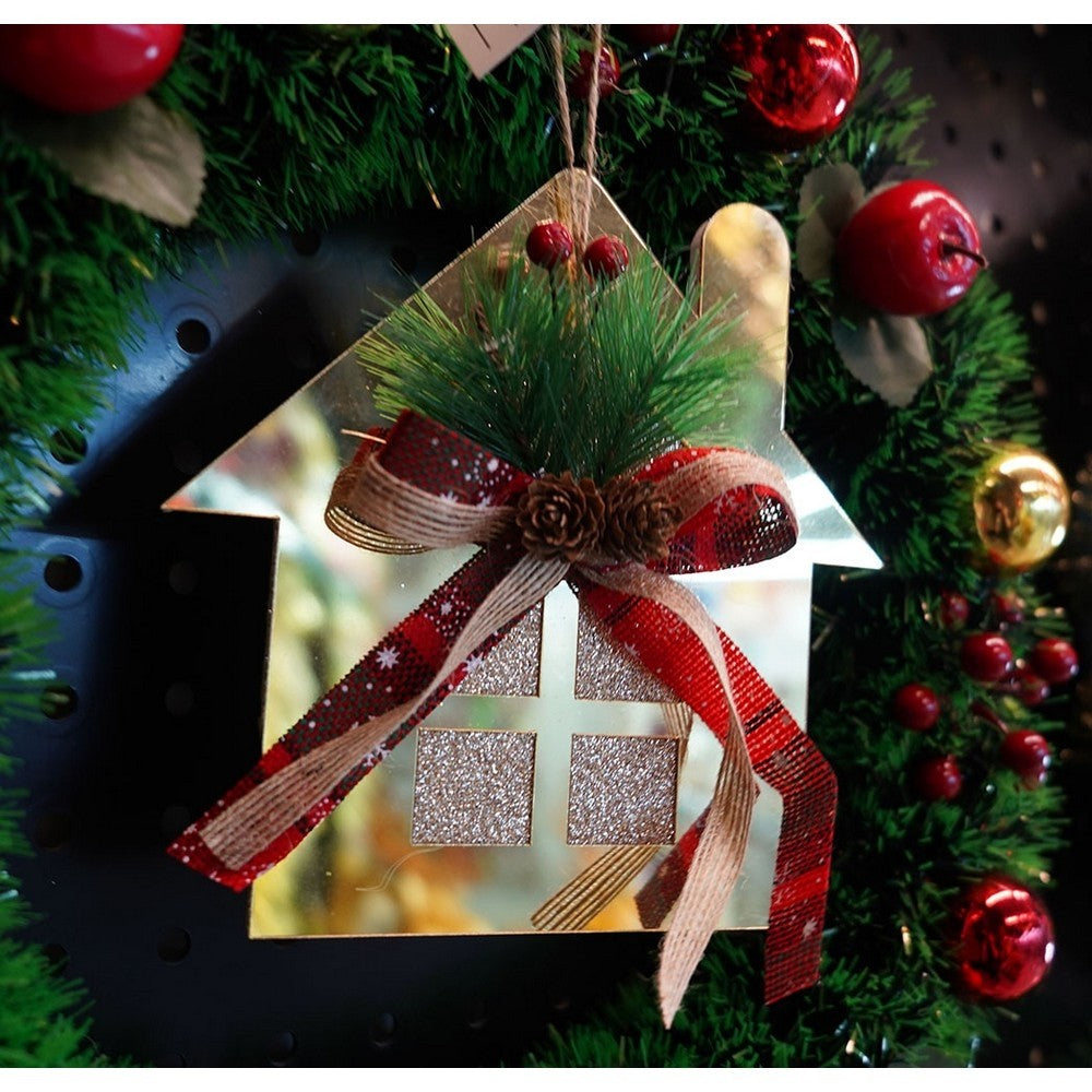 Ornament brad, Flippy, Casa, Auriu, Lucios, 16*17CM, Acril, Interior/ Exterior-7