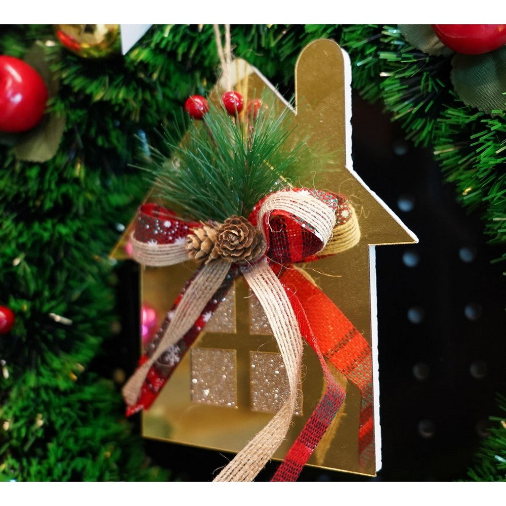 Ornament brad, Flippy, Casa, Auriu, Lucios, 16*17CM, Acril, Interior/ Exterior-8