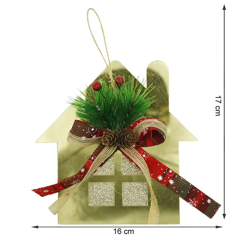 Ornament brad, Flippy, Casa, Auriu, Lucios, 16*17CM, Acril, Interior/ Exterior-10