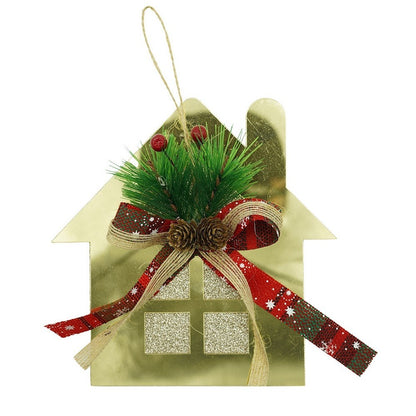 Ornament brad, Flippy, Casa, Auriu, Lucios, 16*17CM, Acril, Interior/ Exterior-0