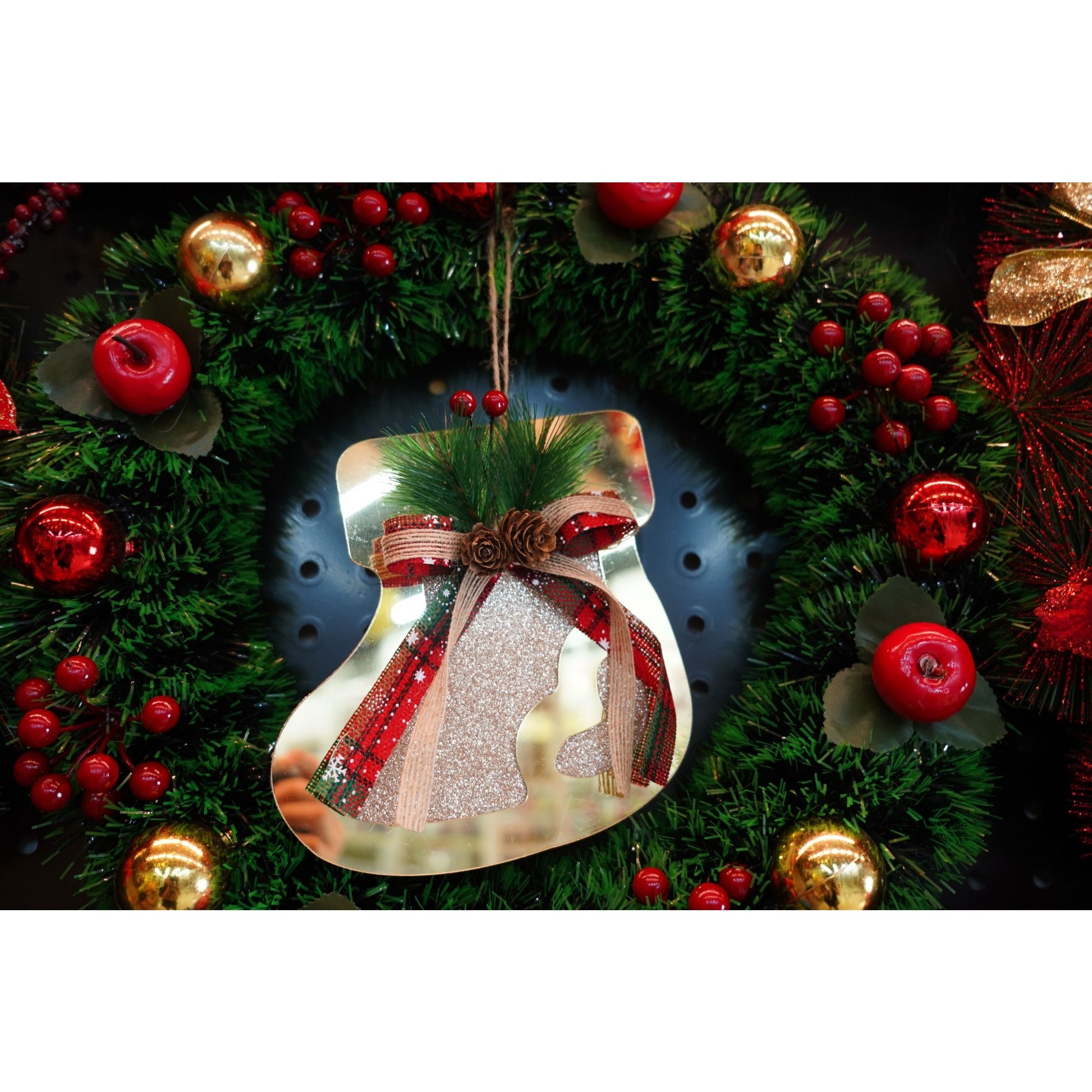 Ornament brad, Flippy, Ciorap, Auriu, Lucios, 17*17CM, Acril, Interior/ Exterior-1