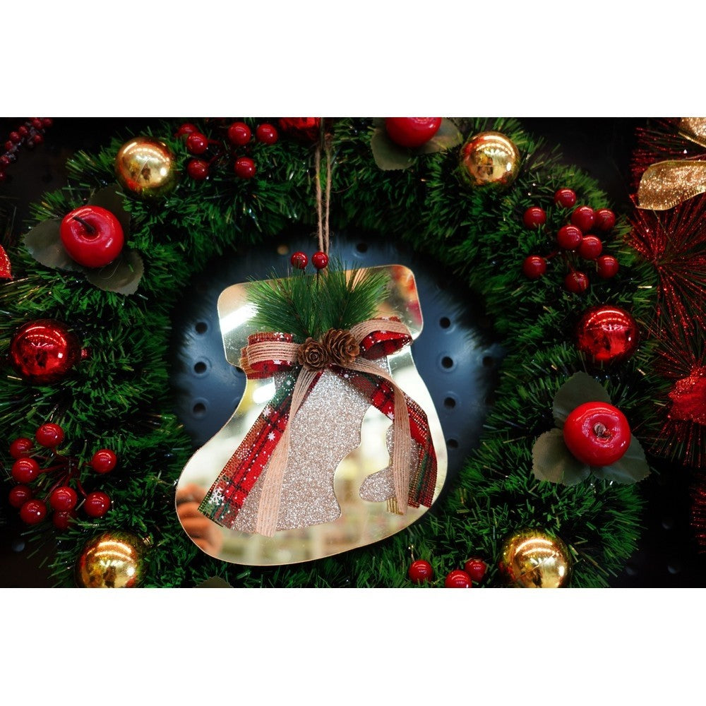 Ornament brad, Flippy, Ciorap, Auriu, Lucios, 17*17CM, Acril, Interior/ Exterior-6