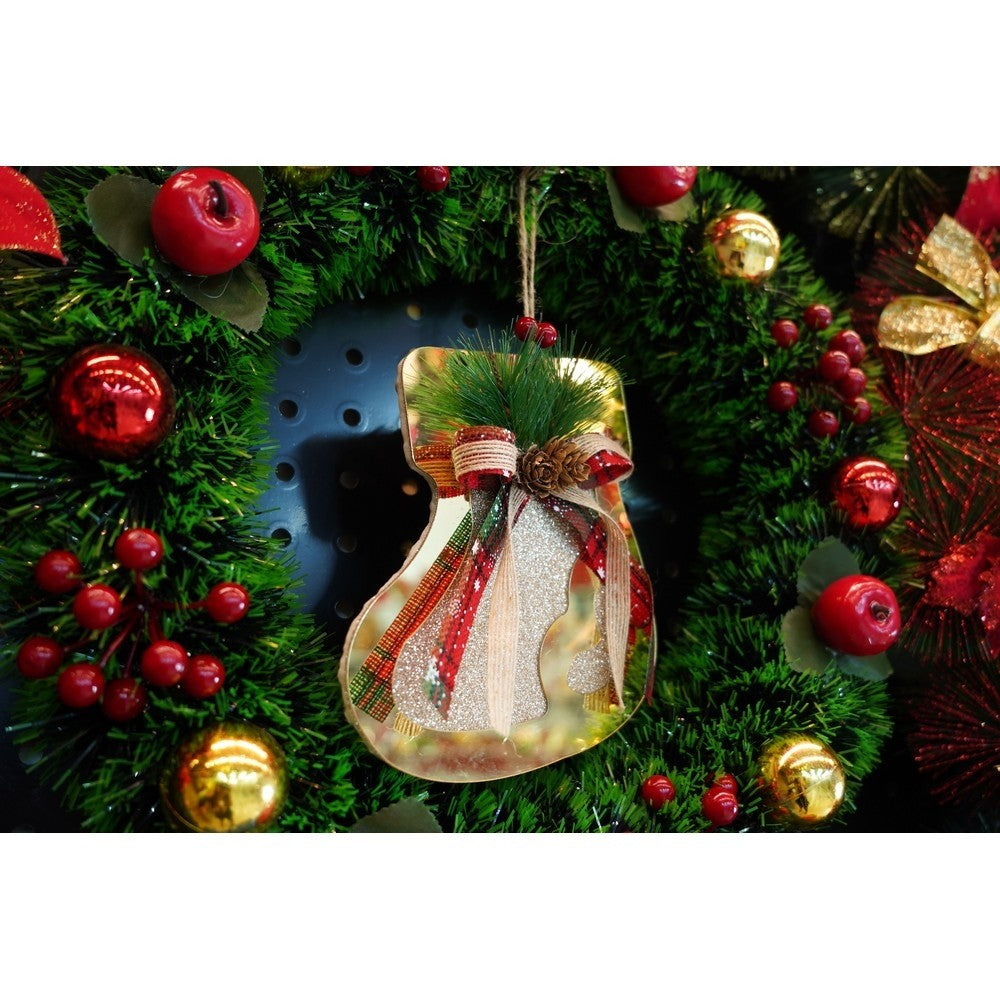 Ornament brad, Flippy, Ciorap, Auriu, Lucios, 17*17CM, Acril, Interior/ Exterior-7