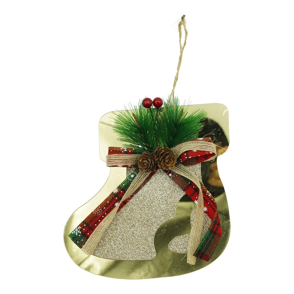 Ornament brad, Flippy, Ciorap, Auriu, Lucios, 17*17CM, Acril, Interior/ Exterior-0