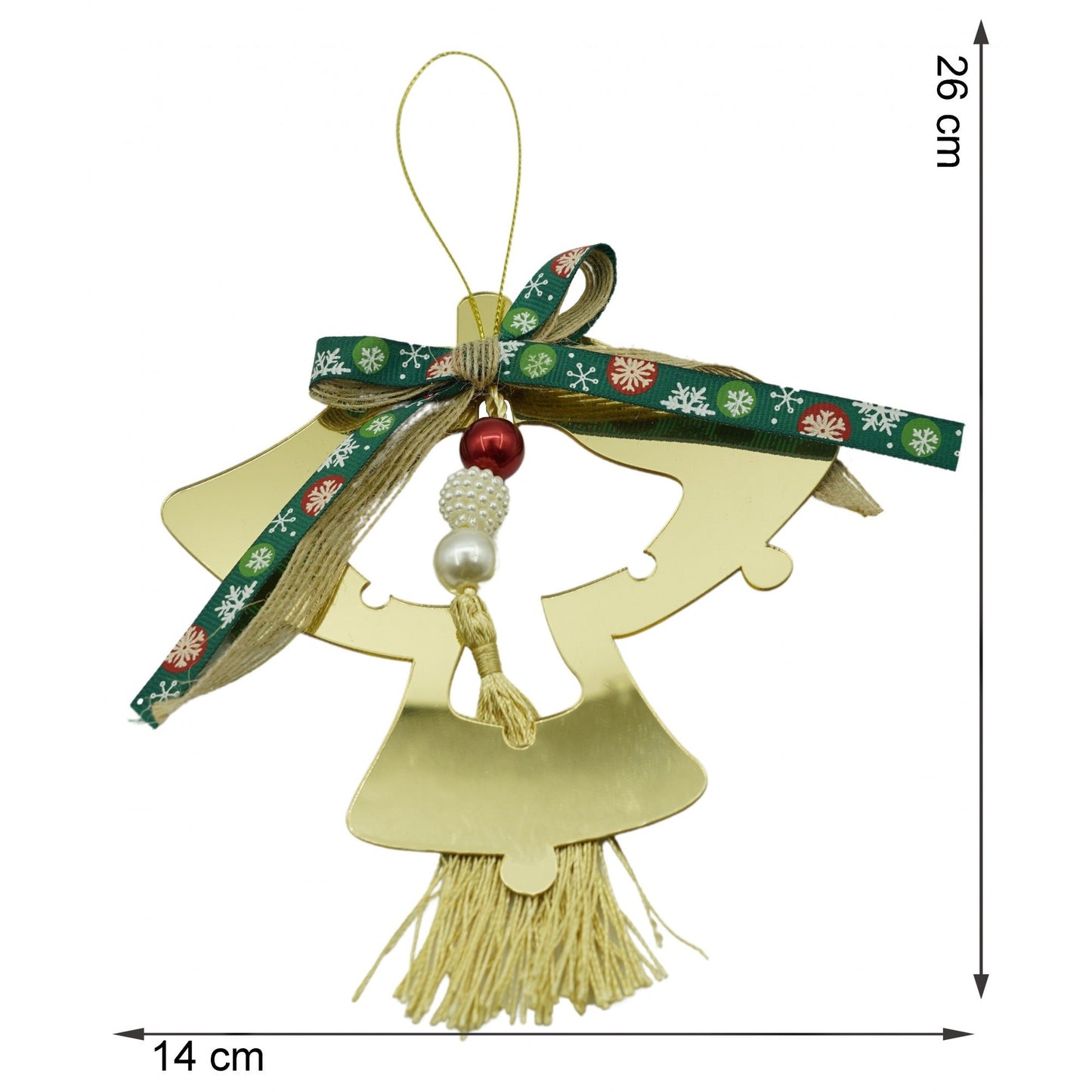 Ornament brad, Flippy, Clopotei, Auriu, Lucios, 14*26CM, Acril, Interior/ Exterior-5